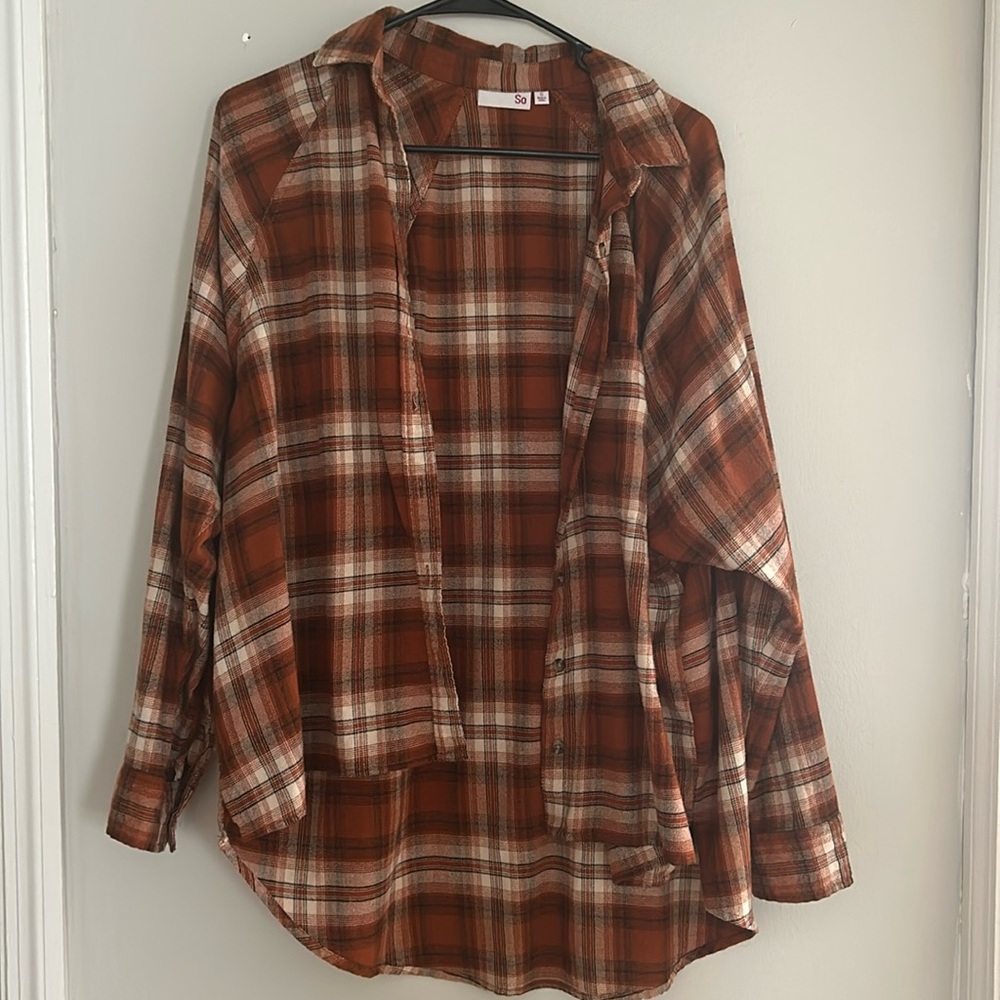 So Brand Size Small Burnt Orange Flannel alright Weight Button Down